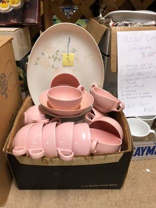 Pink porcelian tea set