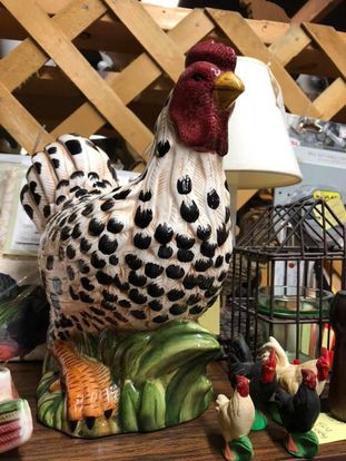 A porcelain rooster 