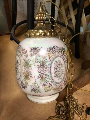 A porcelain hanging lamp